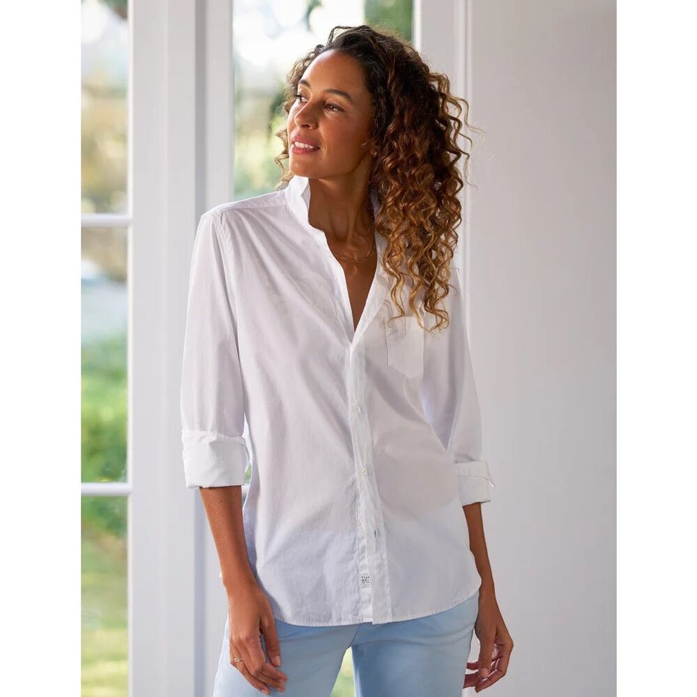 Frank And Eileen Barry Tailored Button Up Shirt White 100% Cotton M